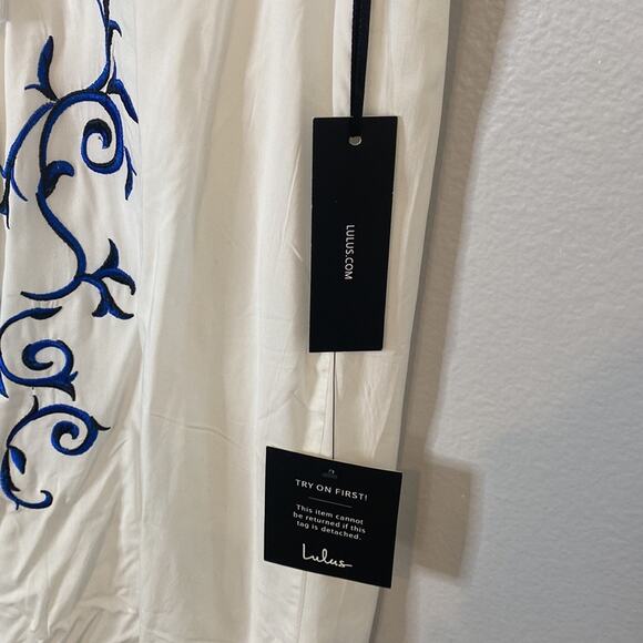 Lulus down in Kokomo embroidered tunic style dress size medium new with tags - Picture 6 of 7